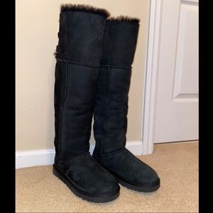 UGG Over The Knee Bailey Button Boots Black